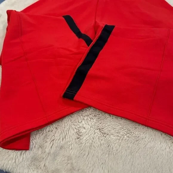 Tommy Hilfiger and Gigi Hadid Collab red heavyweight sweatpants with black side